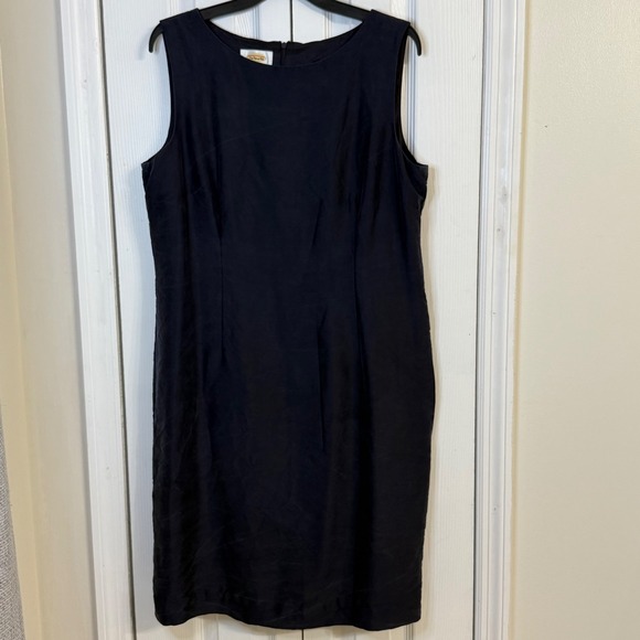 Talbots Dresses & Skirts - Talbots Women's Dress Size 16 Navy Blue Sleeveless 100% Silk Blend Sheath Career